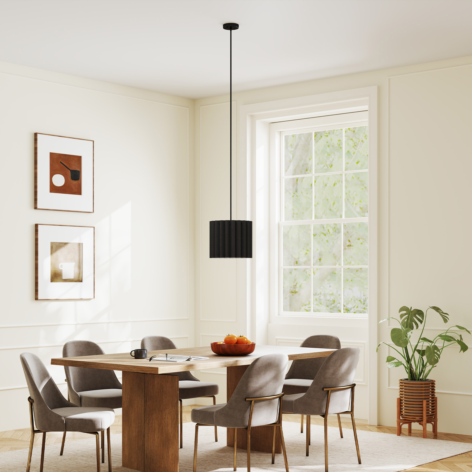 Linen Pendant Light, Bedside Ceiling E27 Bulb, Modern Style, Suitable
