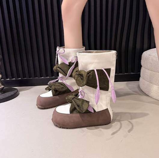 Faux Suede Mid Calf Boots