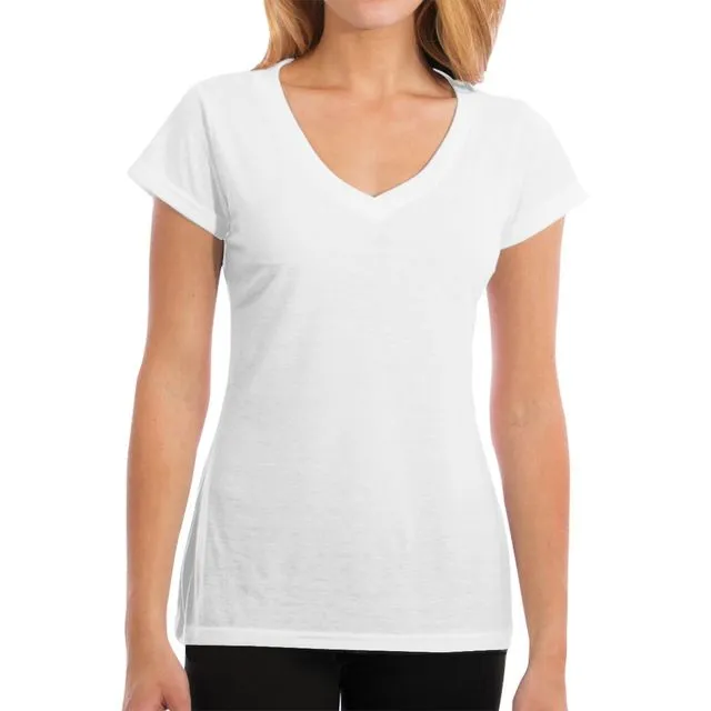 Ladies V Neck Cotton Summer Shirt Top White - Shop at LoveMi