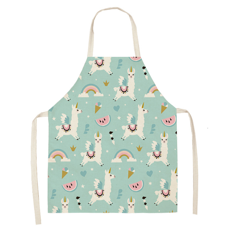 Title 29, Alpaca Cartoon Cotton Linen Apron Sleeveless An...