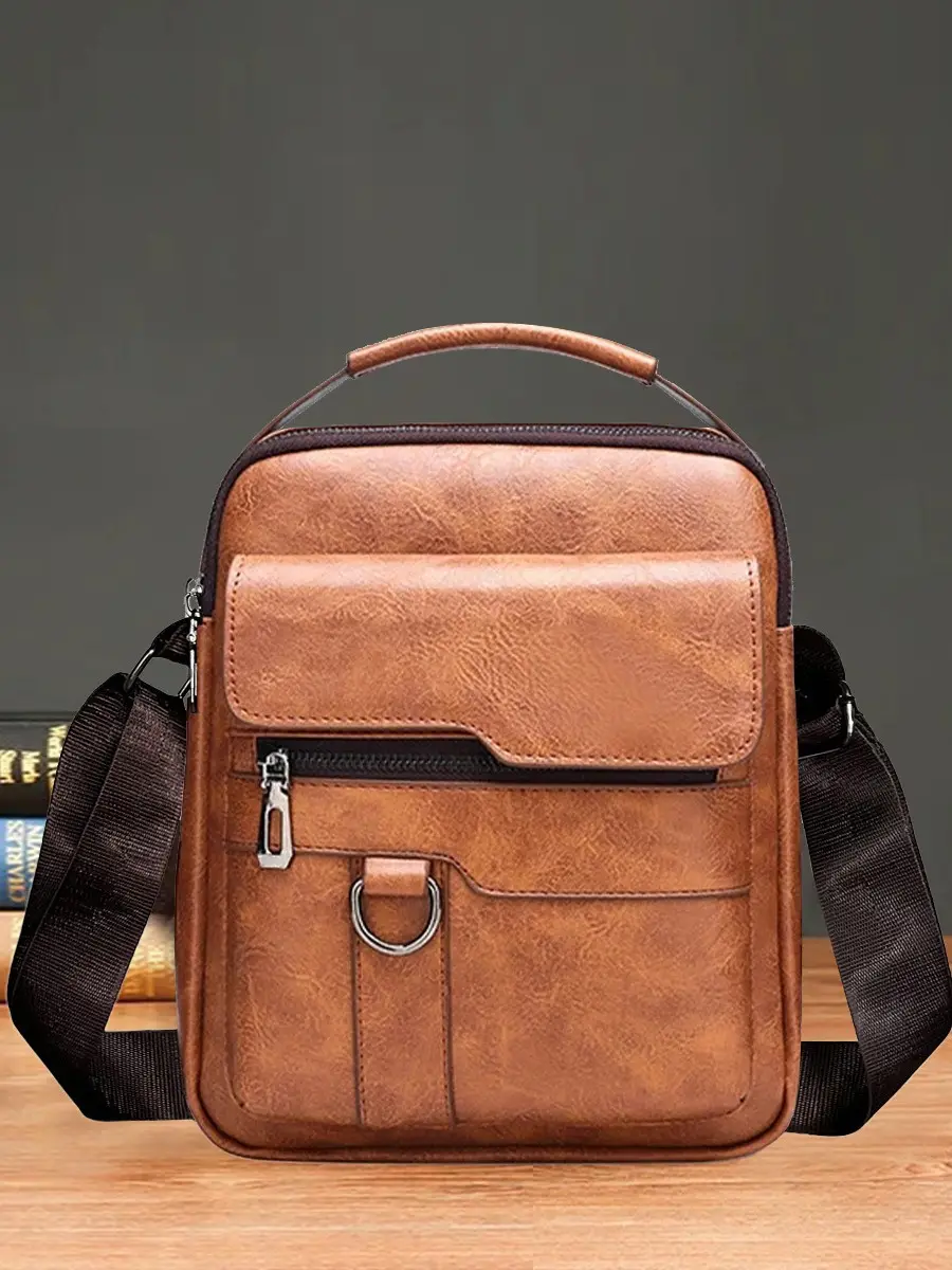Single-shoulder Crossbody Handbag, Fashionable Men's Soft Bag
