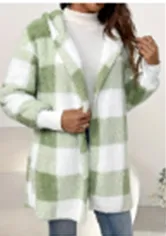 Loose Plaid Sweater Cardigan Green - Shop at LoveMi