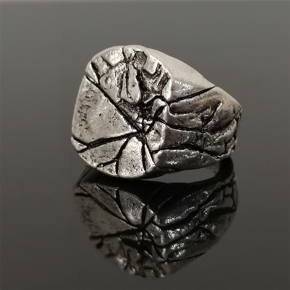 Title 1, Vintage Jewelry Ring Alloy Cracked Hand Jewelry