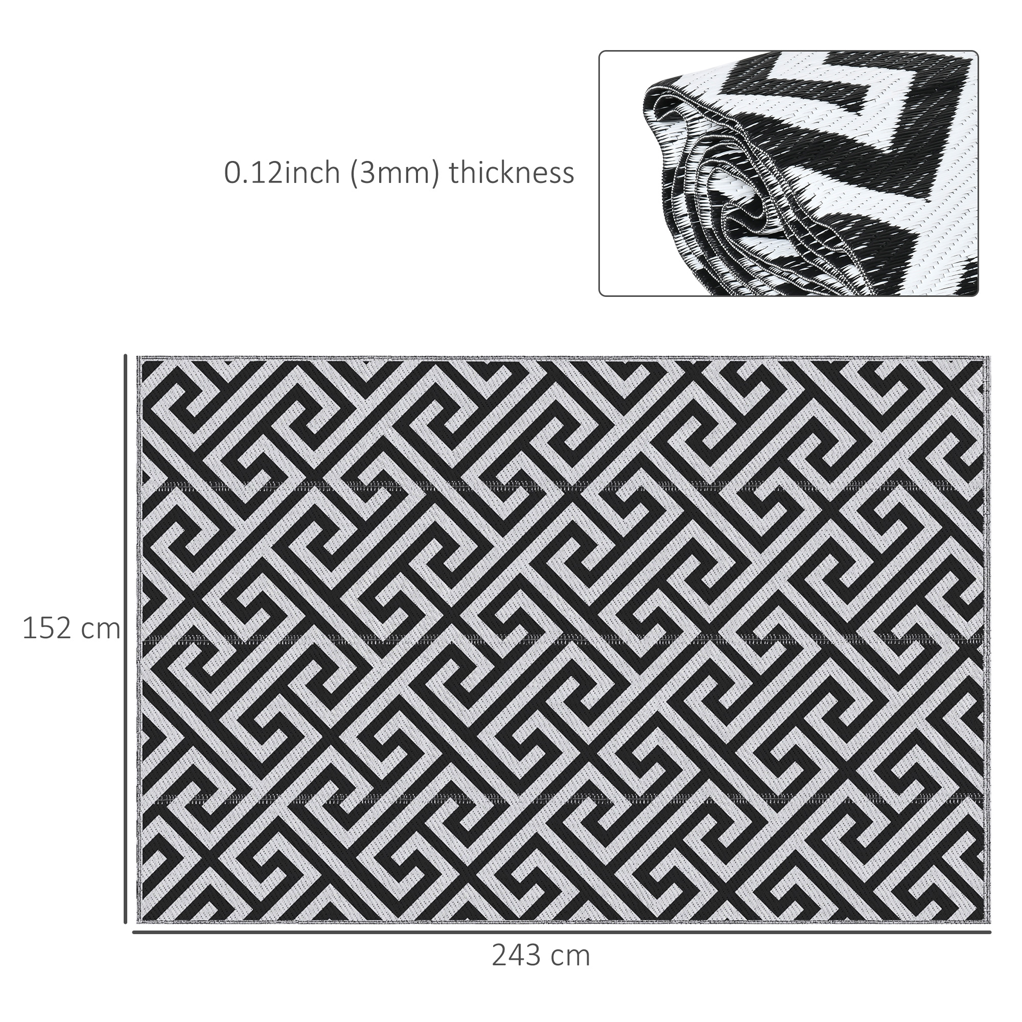 Outdoor Double-sided Plastic Grass Mat, Portable RV Camping Suitable — image 8