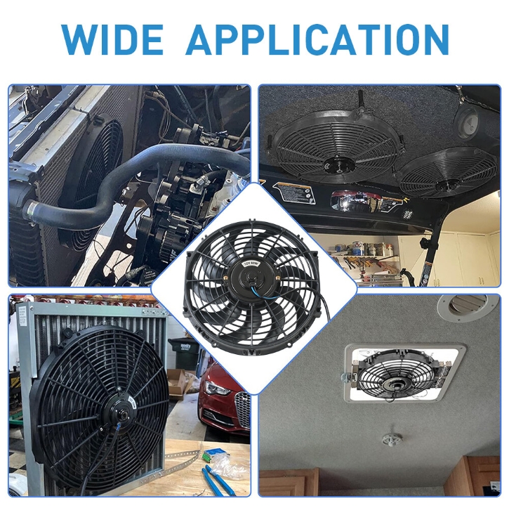 12 Inch Universal 12V 80W Electric Radiator Intercooler Slim Line Cooling Fan