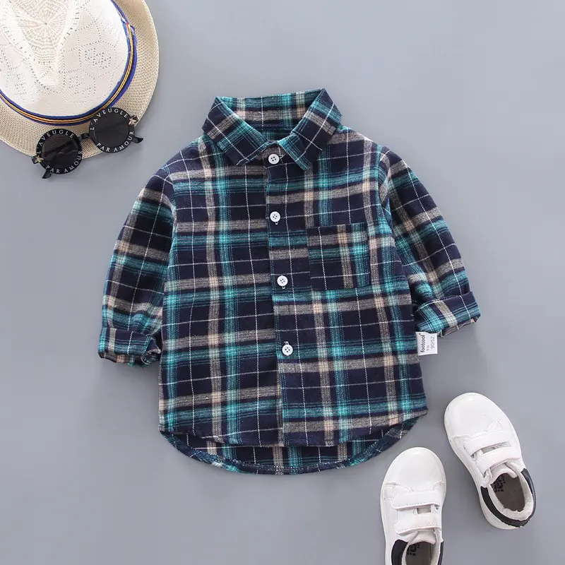 Boys And Girls Plaid Shirts Korean Style