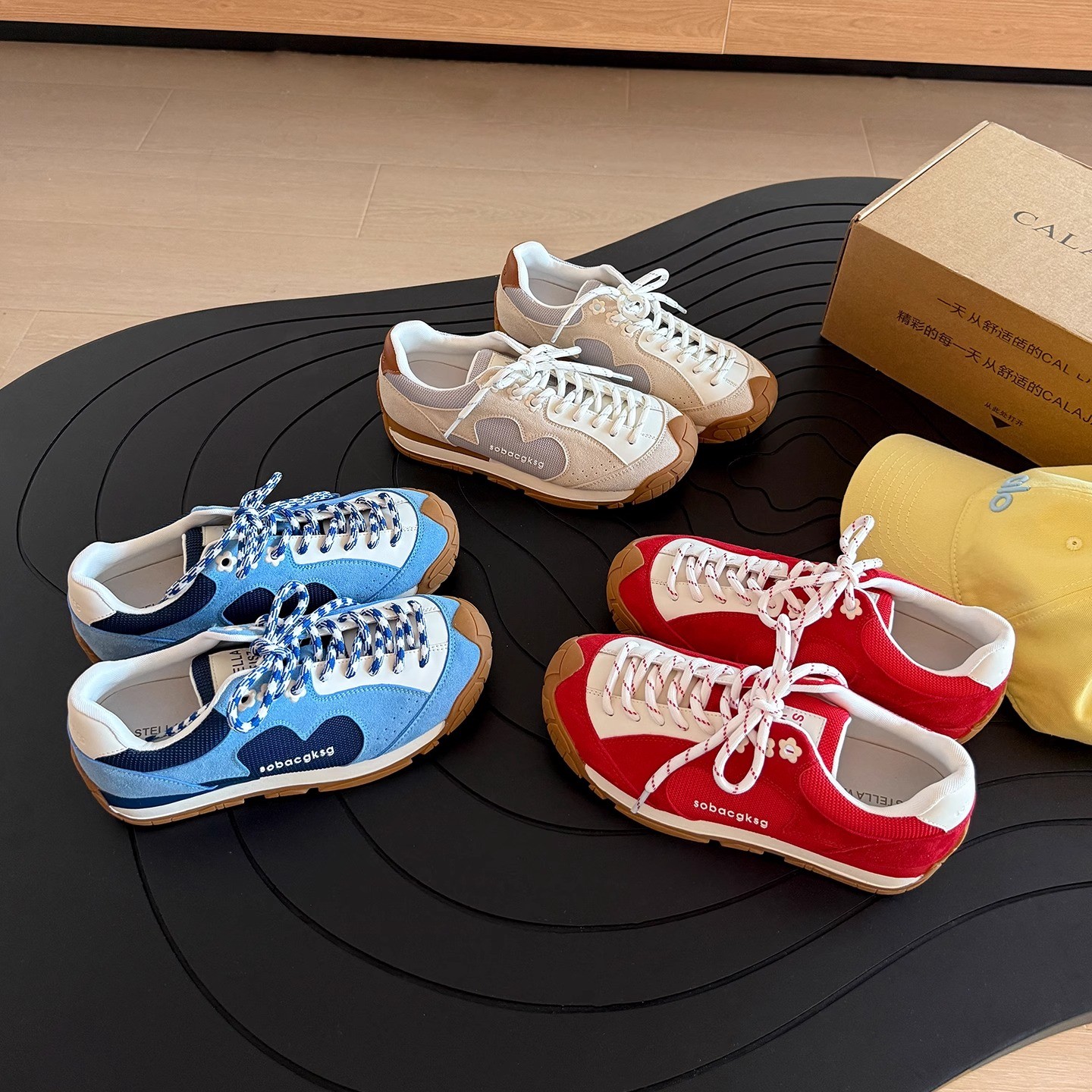 Women Cute Retro Color Block Sneakers Casual Daily