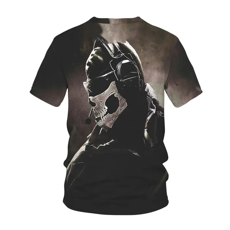 Casual Men's Skull Print Short Sleeve T-shirt