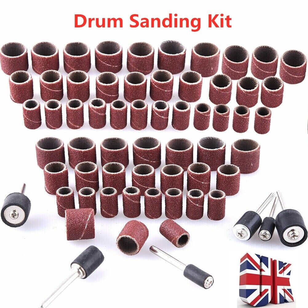 384PCS Drum Sanding Kit For Nail Drill Bits Dremel Accessories Rotary Tool UK
