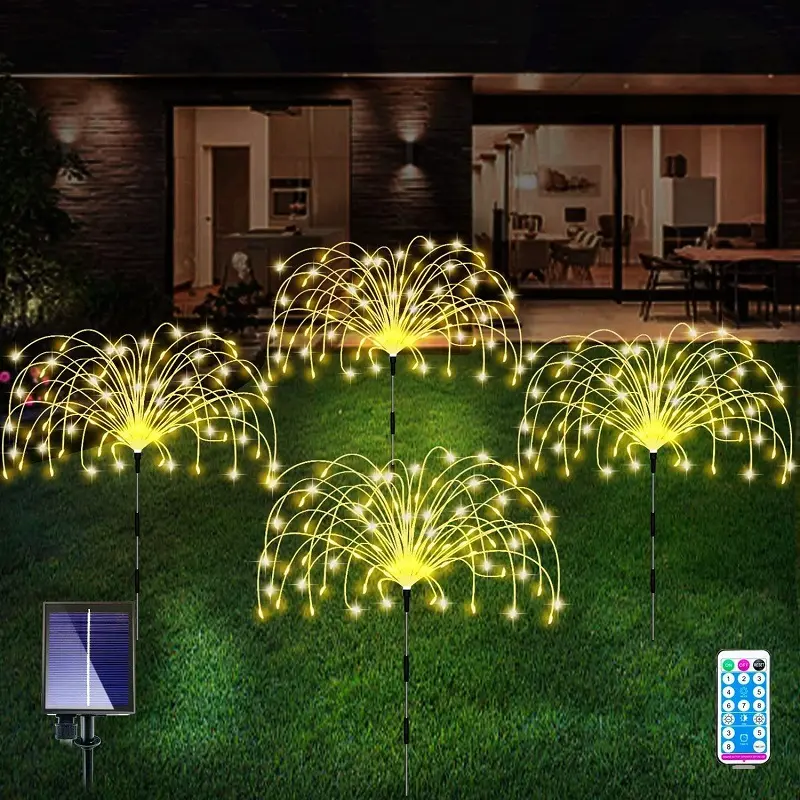 Solar Fireworks Lamp Drag A Waterproof Lawn