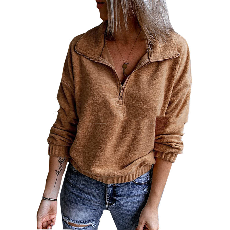 Title 3, Solid Color Stand-up Collar Sweater Women Amazo...