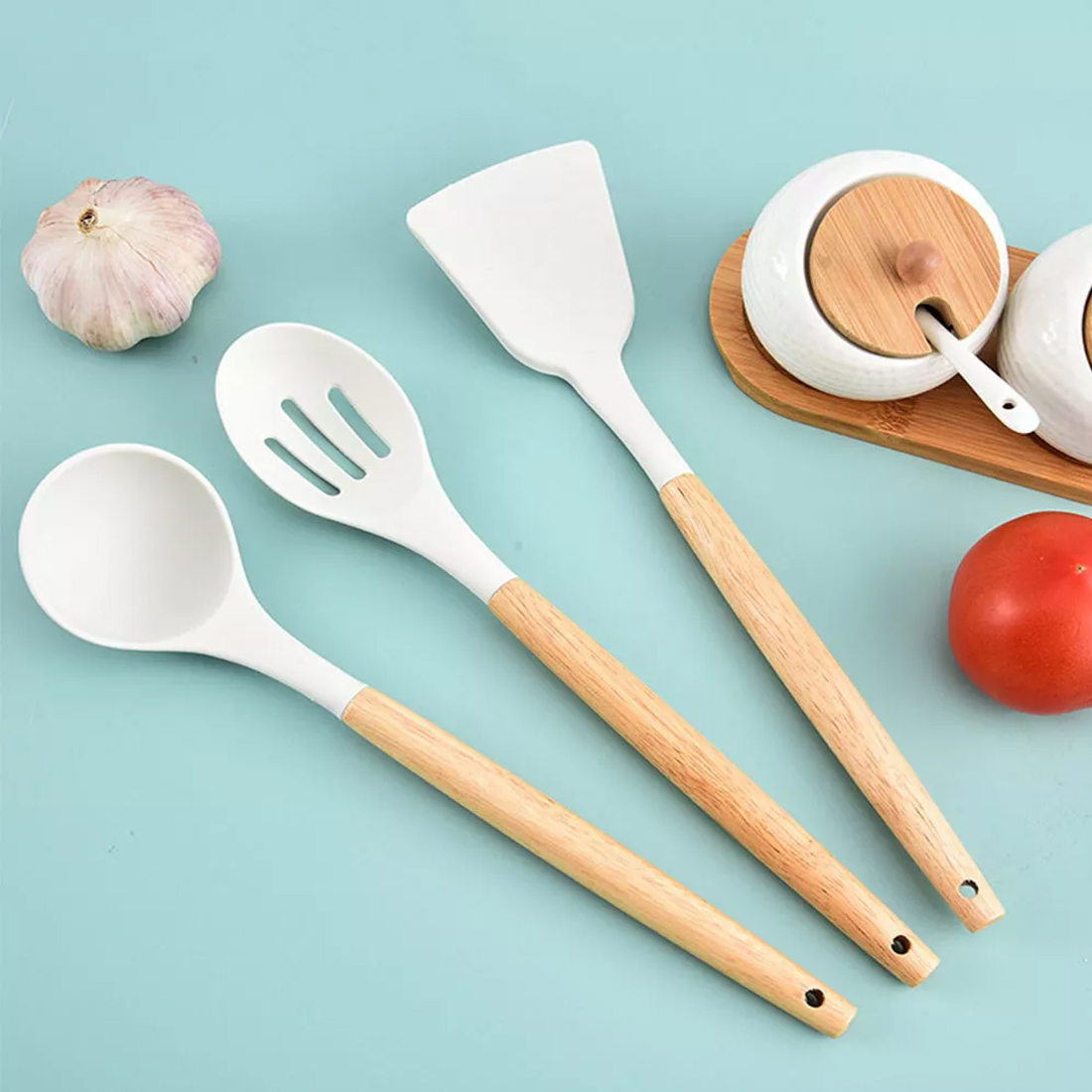 19pcs Set Non-Stick Silicone Kitchen Utensil Spatula Spoon Cooking Cookware Gift — image 7