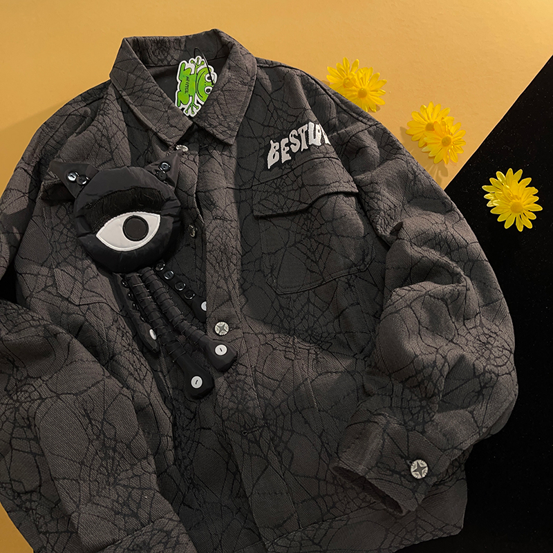 Spring And Autumn Style American Street Loose Retro Coat