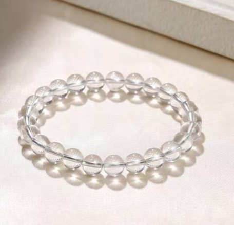 Natural White Phantom Quartz Beaded Bracelet