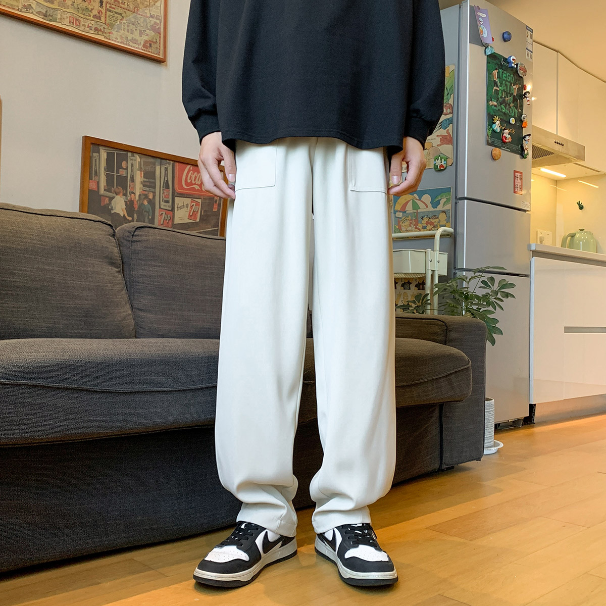 Thickened Trousers With A Drape Feel That Is Handsome And High-end