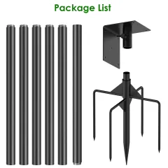 79.92in Bird House Pole Kit Height Adjustable Bird Feeder Pole Mount Kit Heavy Duty Bird House Pole Set With 5 Prongs Base For Bird House Bird Feed... - View 1