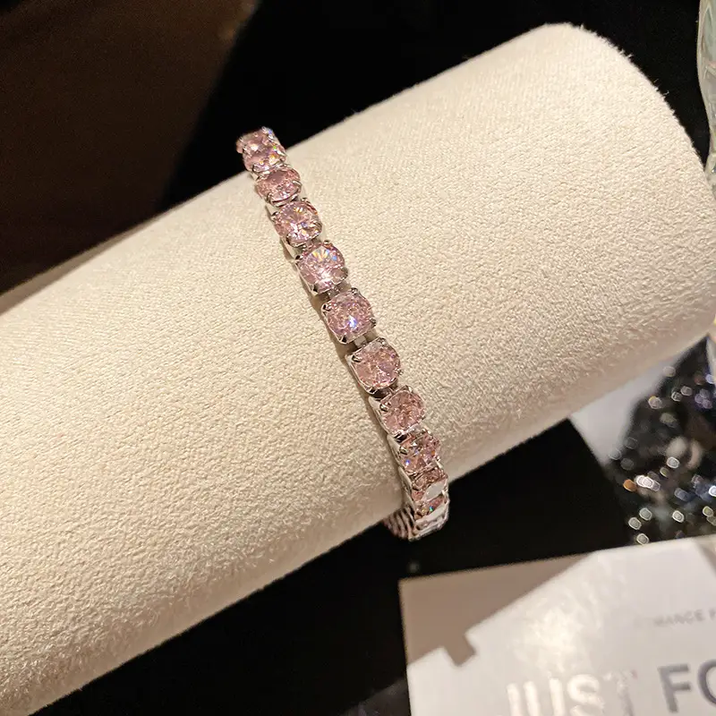 French Floral Clasp Cubic Zirconia Bracelet Dainty Elegant Bangle Exquisite Flower Buckle Wrist Fashion Jewelry