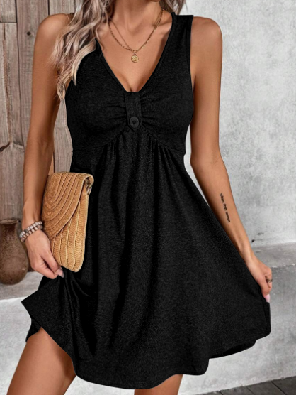 Summer Fashion Casual Short Sleeve Dress For Women Black - Shop at LoveMi