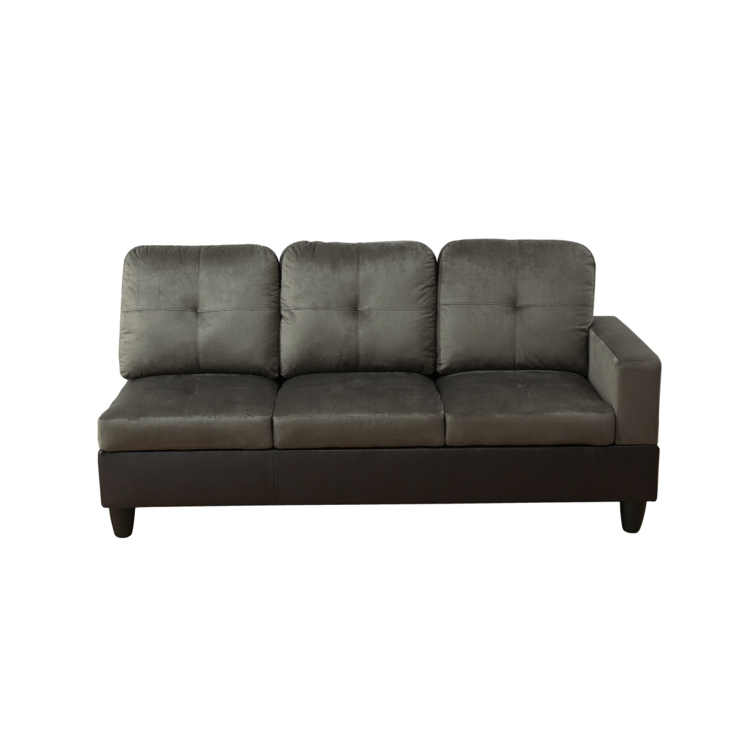 Taupe Flannel And PVC 3-Piece Couch Living Room Sofa Set