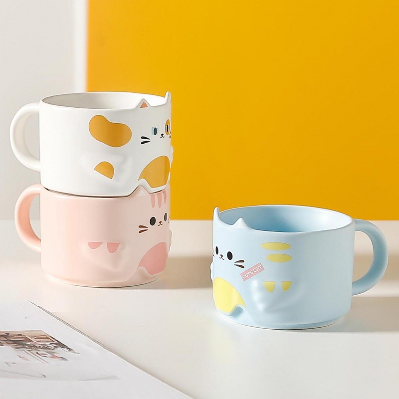 Title 4, Cat Ceramic Cup Cartoon Stacked Mug