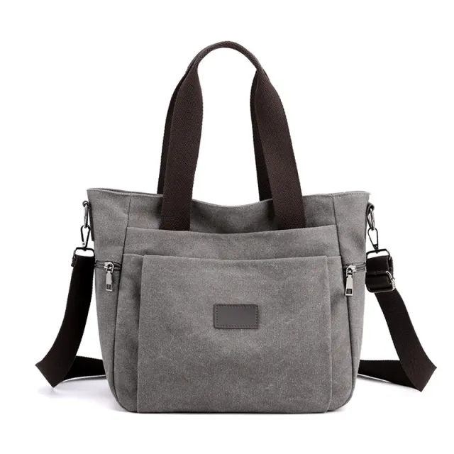 Shoulder Travel Canva Retro Messenger Female Bag Grey - Shop at LoveMi
