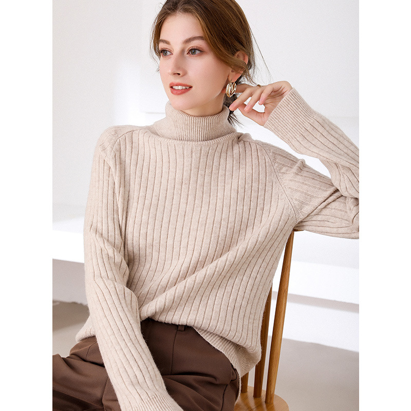 Title 1, Fashion Simple Solid Color Thick Turtleneck Swe...