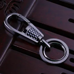 Men's Waist Mounted Car Metal Keychain - Black - View 1