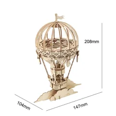 Ruodang Ruolai Wooden DIY Toy 3D Jigsaw Puzzle Piano Tower Ferris Wheel Model Birthday Gift - Hot Air Balloon - View 1