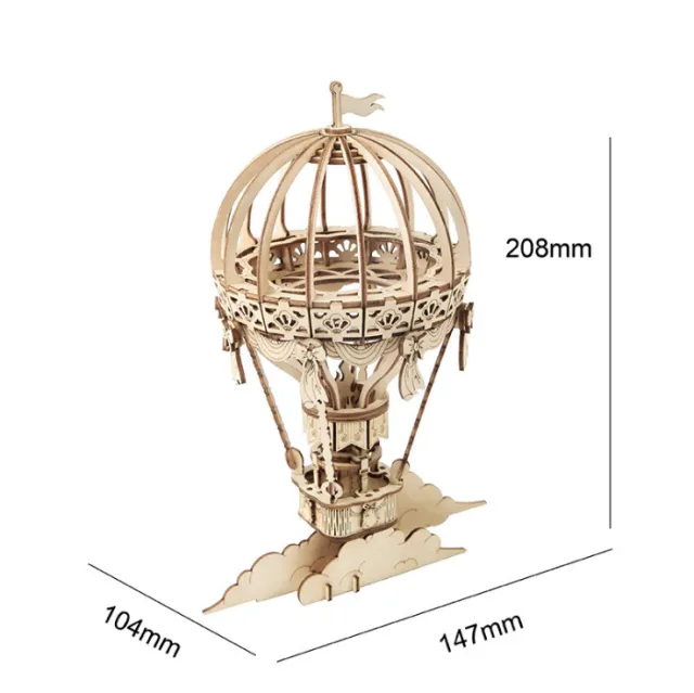 Ruodang Ruolai Wooden DIY Toy 3D Jigsaw Puzzle Piano Tower Ferris Wheel Model Birthday Gift Hot Air Balloon - Shop at LoveMi