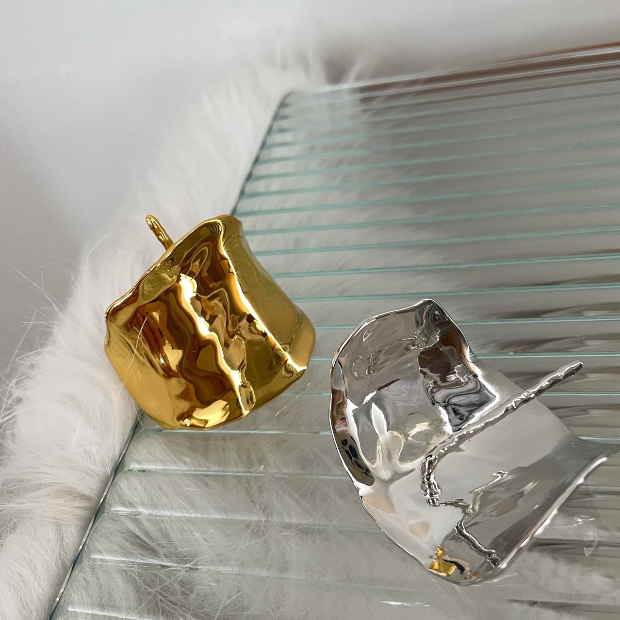 French Design Heavy Industry Copper Casting Bumpy Hair Buckle