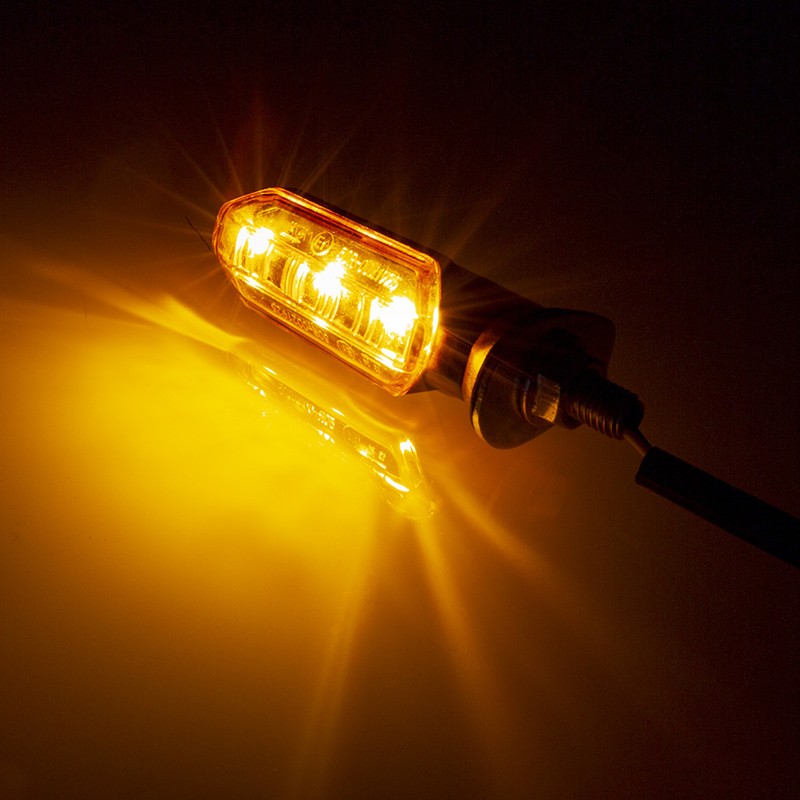 2Pcs Motorcycle Motorbike Turn Signal Lights Indicators Lamp Amber Mini LED 12V — image 11