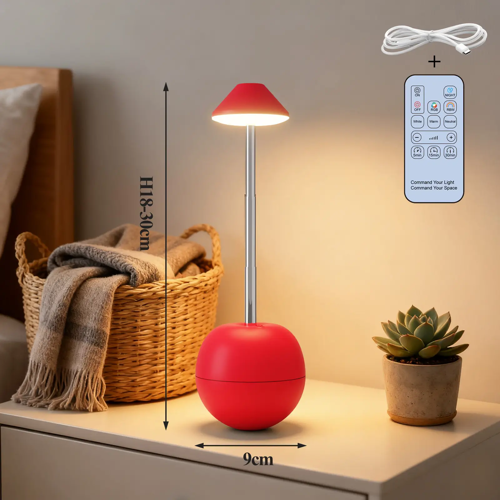 Led Night Light Rechargeable Creative Decorative Table Lamp Bedroom Desktop Remote Control Bedside Atmosphere Light