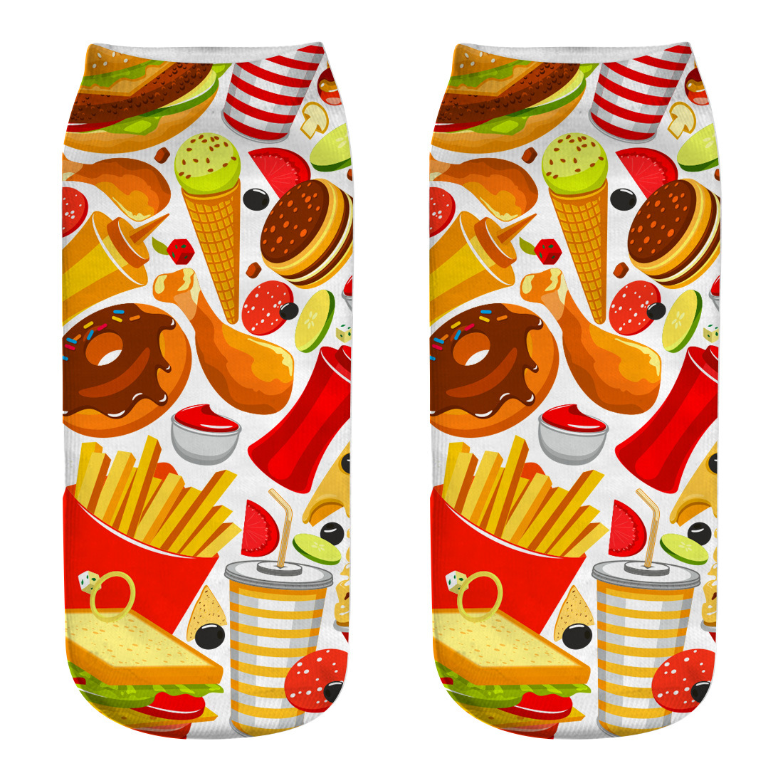 Title 21, Hamburger fries series 3D printing socks