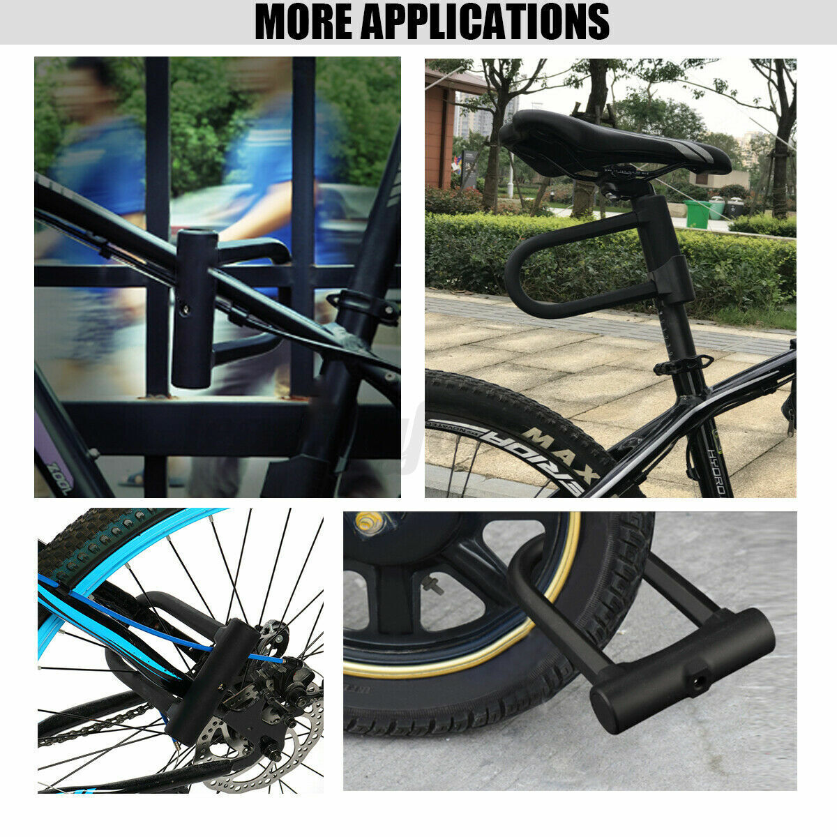 Bike D U Lock Heavy Duty Bicycle Motorbike Motorcycle Scooter Vehicle Security — image 4