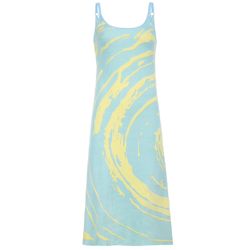 Knitted Hollow Back Sling Bag Hip Dress Yellow - Shop at LoveMi