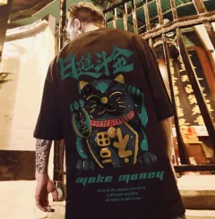 Five Point Sleeve Loose Couple's Wear Student All Match - Rijindou Goldblack - View 1
