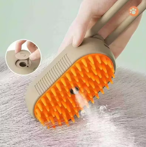 Cat Dog Pet Spray Massage Brush 3 In 1 One Button Steam Spray Folding Rotatable Floating Hair Bath Hair Removal Brush Comb