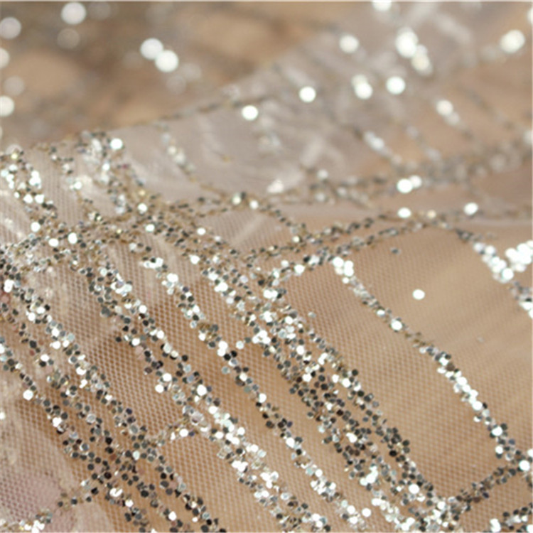 Irregular Sprinkling Gold Bronzing Mesh Glitter Fabric