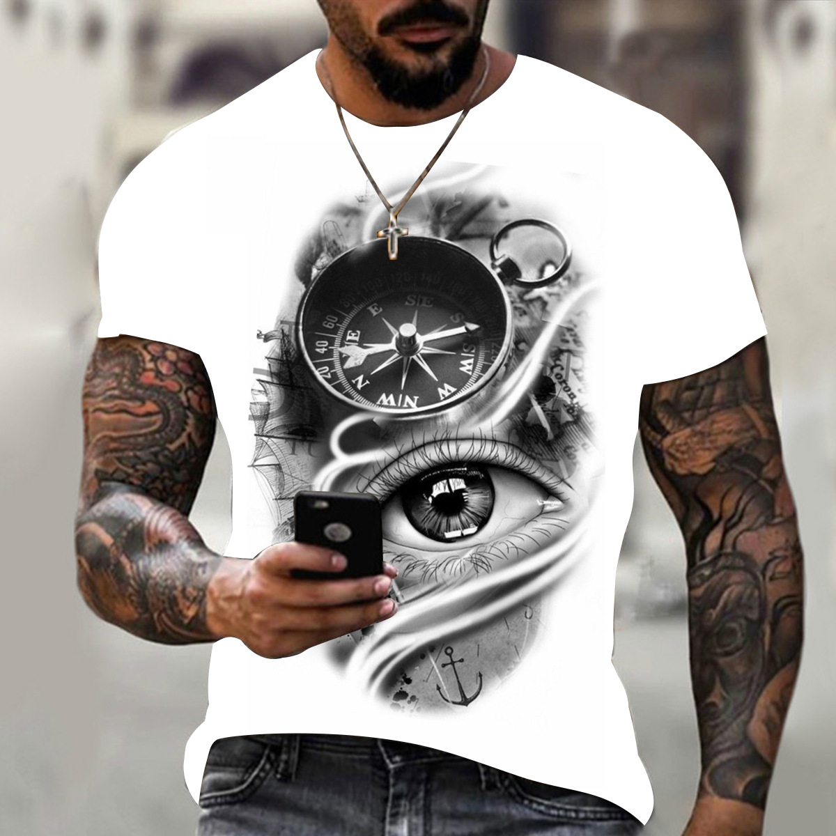New 3D Printing Boutique Clothing Short Sleeve T-Shirt