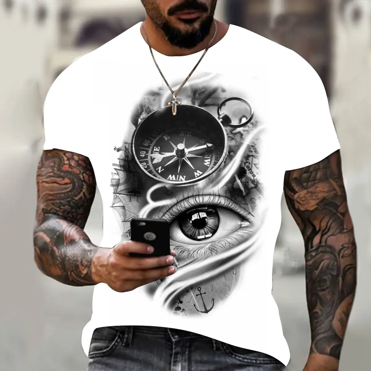 New 3D Printing Boutique Clothing Short Sleeve T-Shirt