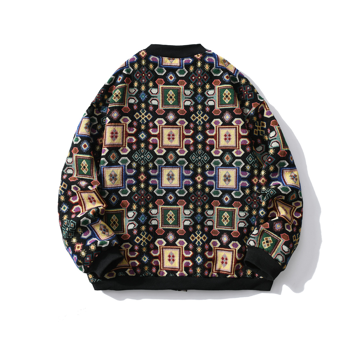 Jacquard Jacket Men's Spring And Autumn Couple's Ethnic Style Baseball Uniform