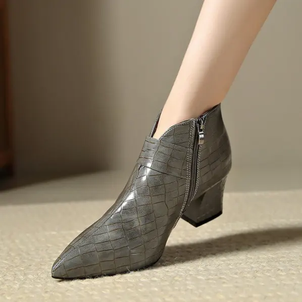 Pointed Toe Chunky Heel Fashion Boots Women