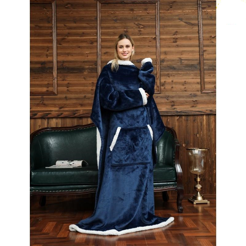 Title 4, Wearable Wool TV Blanket With Sleeves To Keep W...