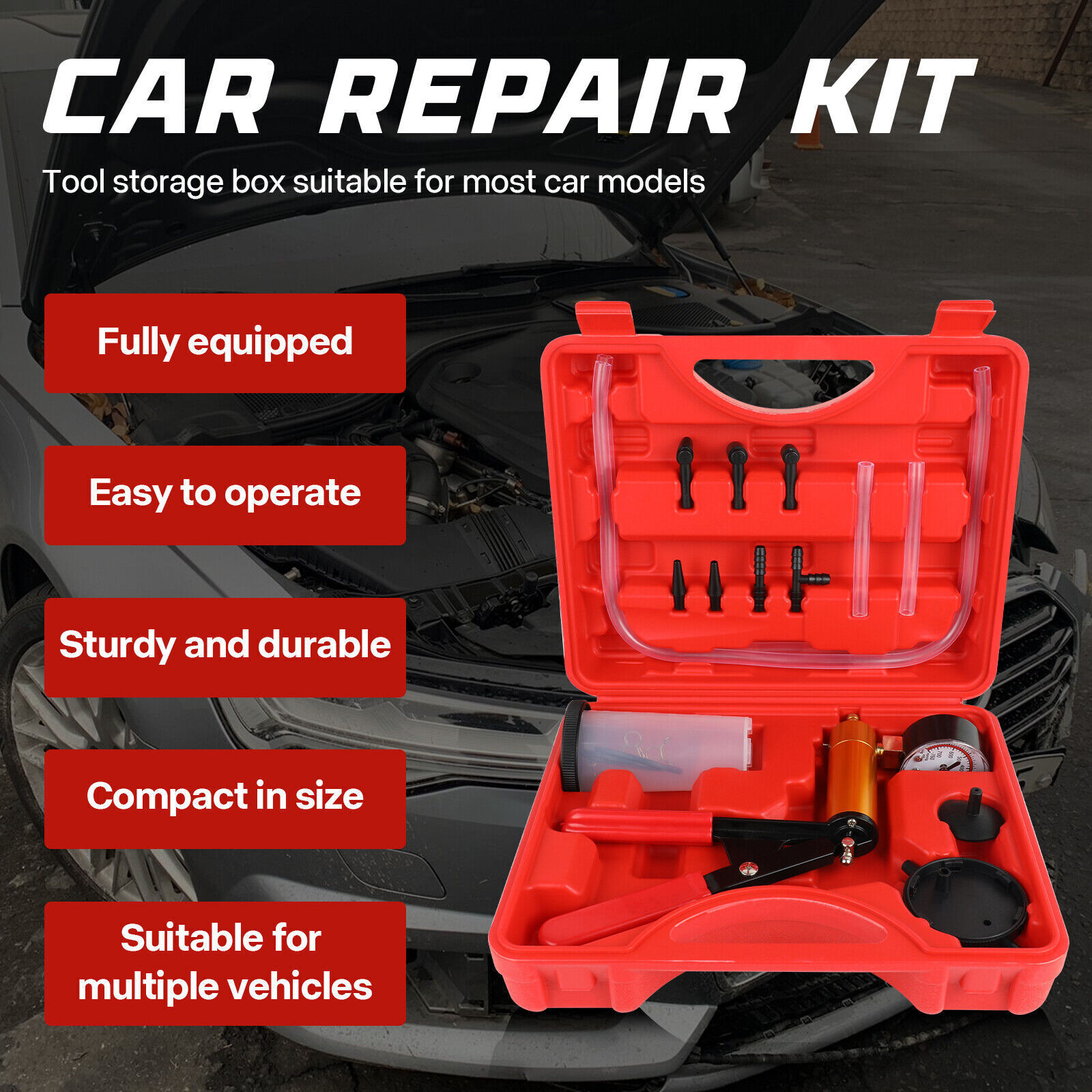 Hand-Held Brake Bleeder Tester Set Car Motorbike Bleeding Vacuum Bleed Tool