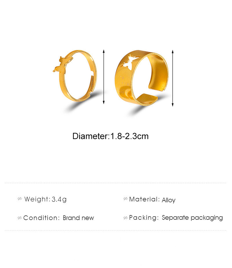 Personalized Hollow Plane Love Ring Opening Adjustable