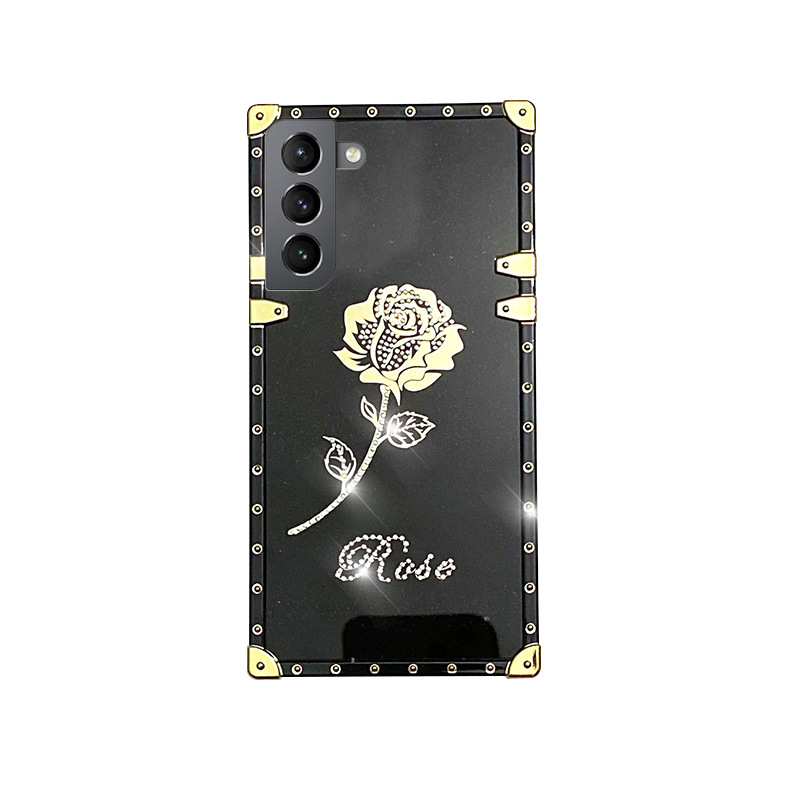 Title 3, Diamond Rose Square Phone Case voor S22PLUS, st...