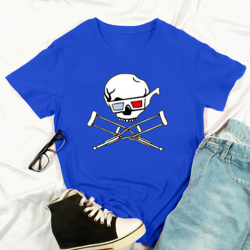 Title 3, New Summer Skull Print Fashion Short-Sleeved T-...