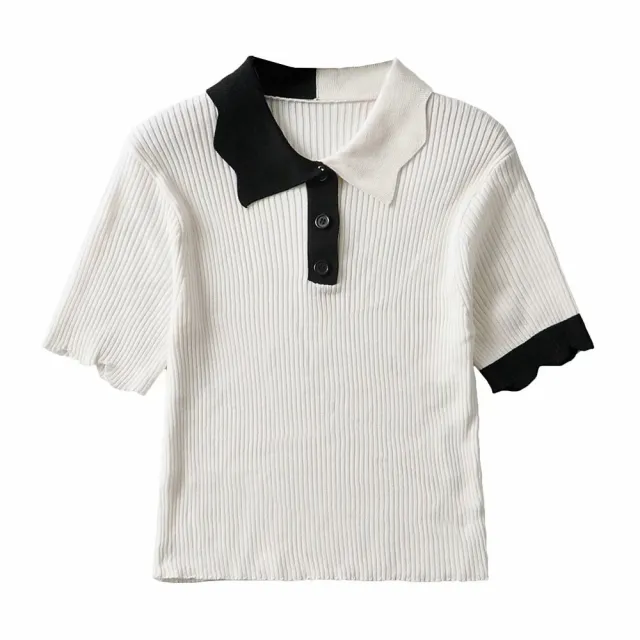 Fashion Short sleeved Pullover Retro Knitted Sweater Blouse Picture Color S - Shop at LoveMi