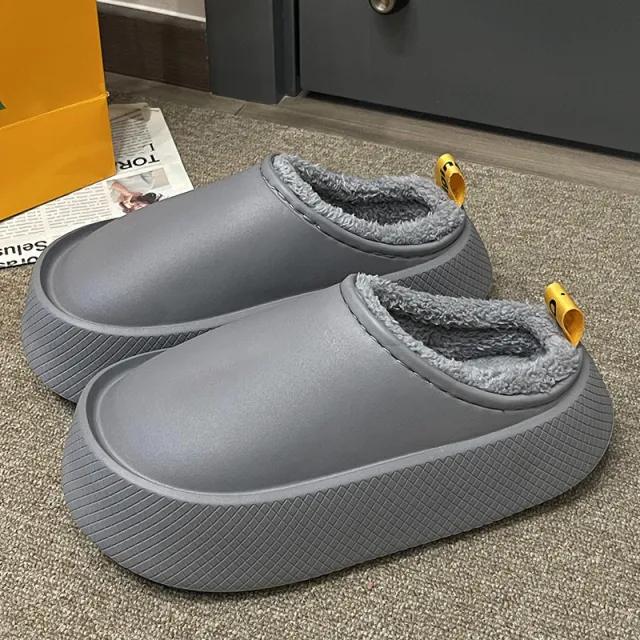Cotton Slippers Female Winter Home Outside Wear Grey - Shop at LoveMi