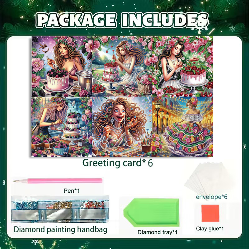 DIY Diamond Painting Kit Birthday Card Kit, Unique Mom Birthday Pattern Design, Water Diamond Painting Art Mosaic Postcards, Festival Cards Perfect For Families, Friends, And Lovers, Handmade